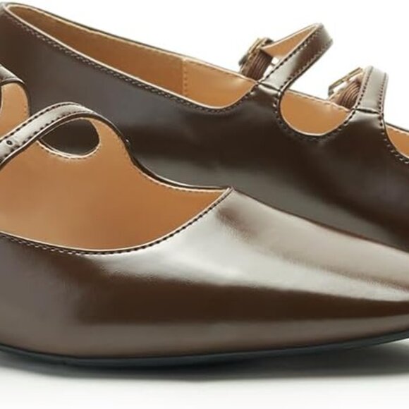 C.Paravano Women's Brown Flats Mary Jane Flats - Picture 5 of 5